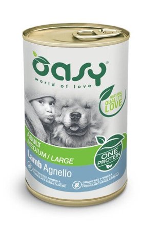 Oasy Cibo Umido Agnello Per Cani Adulti Taglia Media/Grande 400g