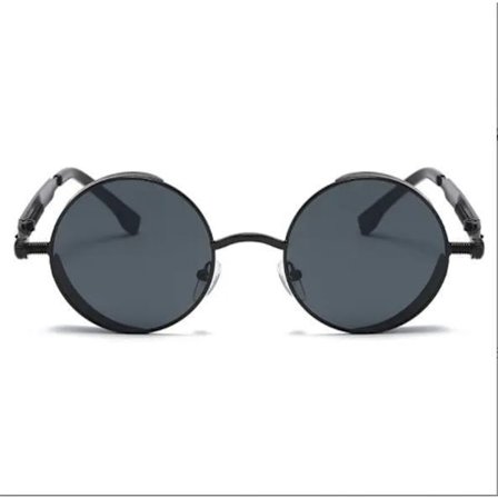 Runda metalliska glasögon skyddande bågar punk stil goth