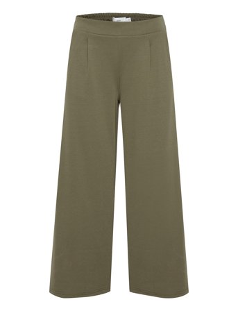Ihkate Sus Wide Pa Bottoms Trousers Wide Leg Khaki Green ICHI