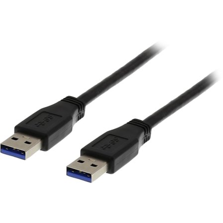 USB 3.2 gen 1 cable, Type A ma, Type A ma, 1m, black