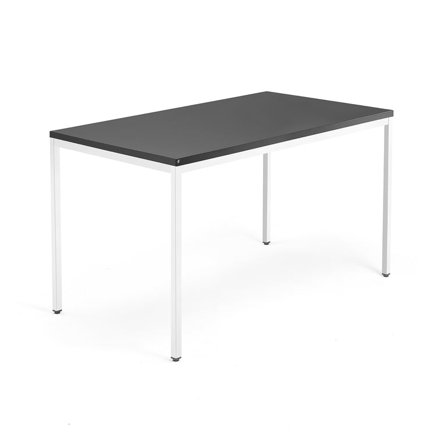 Desk QBUS, 1400x800 mm, 4-leg frame, white frame, black
