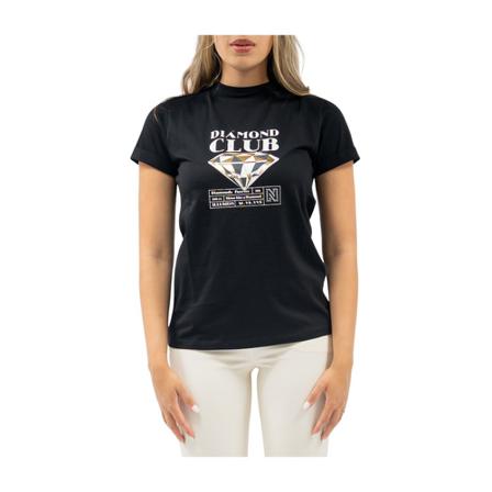 Nikkie, Diamond Club T-Shirt Zwart, Dames, Maat:XS