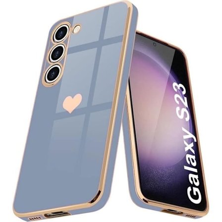 Cover til Samsung Galaxy S23 - BOOLING - Silikonevæske - Stødbeskyttelse - Mønster med Blå Hjerter