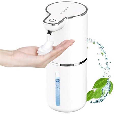 Automatisk såpedispenser 350 ml såpepumpe USB oppladbar med infrarød bevegelsessensor Automatisk skumdispenser Skumteknologi Infrarød sensor Hvit