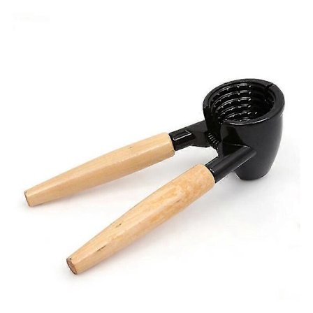 Champagnetang og nøtteknekker, tre/støpt aluminium, lengde: 17 cm, svart (ShiKai)