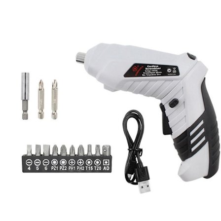 Elektrisk skruvdragare borrkit 16 st litiumjon uppladdningsbar skruvdragare