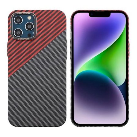 Kolfiber Skal iPhone 12 Pro Max - Röd & Svart