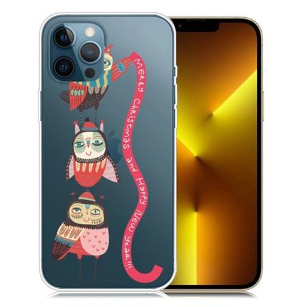 Mønstertryk i juleserien Fleksibel Anti-fall Phone Case Protector iPhone 13 Pro Max 6,7 tommer - Ugler Multicolor