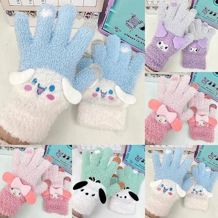 Kawaii søde anime tegneserie Sanrio Melody Kuromi Cinnamoroll vinterhandsker touch screen termisk vindtæt varm plys luffer damer piger nytårsgaver 