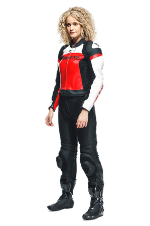 Skinndress Dainese Mirage 2-Delt Dame Svart/Lavarød/Hvit 48