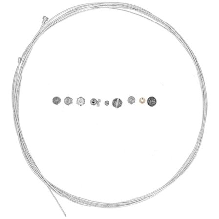 2 Meter Stål Bromsvajer med 9st Reparationsnipplar Tillbehörssats Universal för Motorcyklar