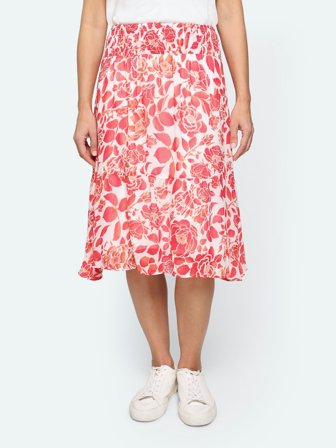 JENSEN - Nederdel - Rød Mix - Blomstret