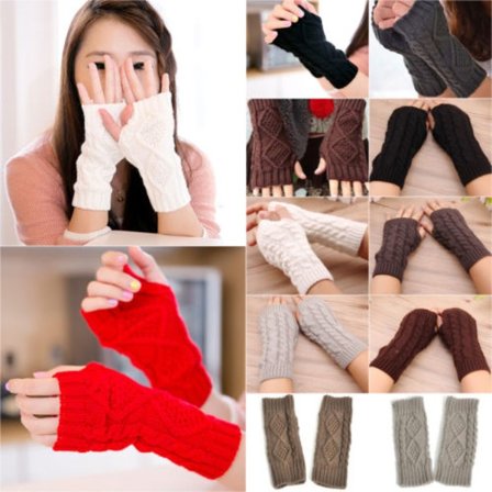 Dam Diamant Halvfingerhandskar Lång Modehandske