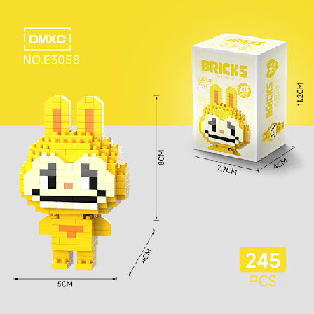 labub små partikler labub blok tegneserie dukker sammensatte legetøj små pyntegenstande