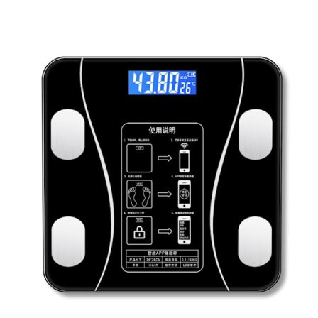 New Black Smart Bathroom Scale with Body Analysis Function, Body Fat Scale, Home Scale, Smart Electronic Scale, Charging Model