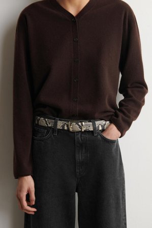 COS Women's Reversible Leather Belt in Brown