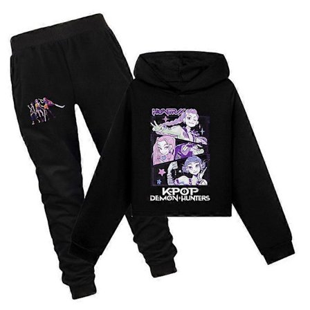Jenter Demon Hunters Hettegensere K-POP Barn Genser Pullover Topper Bukser Antrekk Sett