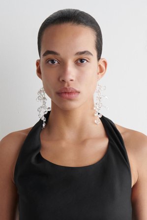 COS Women's Cascading Earrings in Silver-coloured