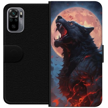 Plånboksfodral till Xiaomi Redmi Note 10S med Ylande varg