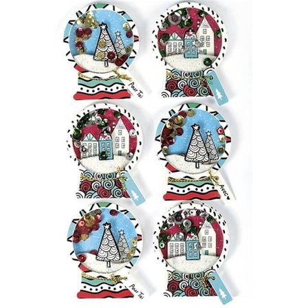 6 jul 3D klistermärken - Snöbollar 5 cm