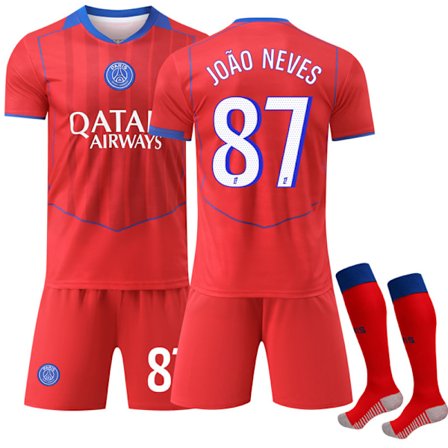 2025-2026 Ny sesong Paris Saint-Germain Bortedrakt Fotballdraktsett No.87 JOAO NEVES