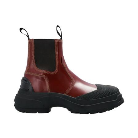 Maison Margiela Leather platform Laarzen , Rood , Dames , Maat: 37 EU Enkellaarsjes