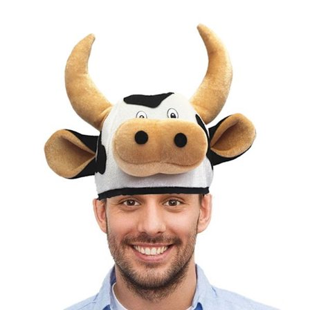 Nyhed Plys Stof Farm Tema Ko Hoved Hat Western De