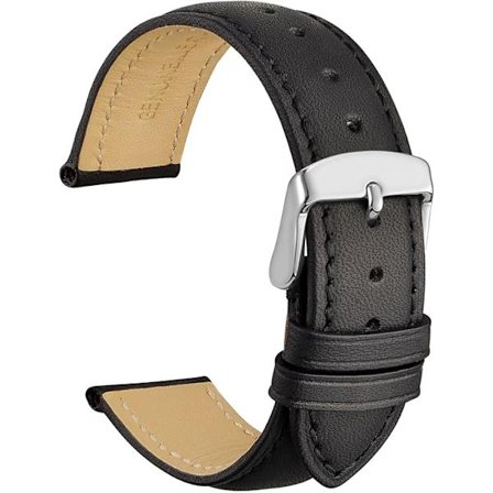 Vintage-nahkaiset kellon rannekkeet ruostumattomasta teräksestä valmistetulla hopeasoljella, korvaava ranneke 19mm 20mm 22mm