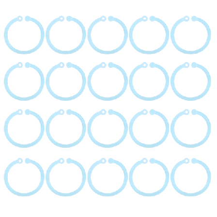 20 st plast ringar transparenta flexibla lösblad pärm ringar för skola hem kontor kort dokument anteckningsbok blå