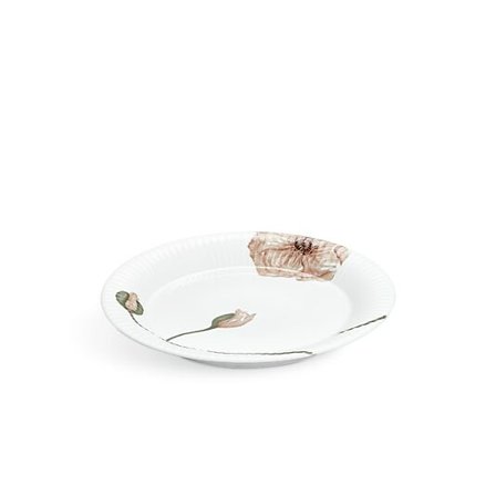 KÄHLER TALLERKEN HAMMERSHØI POPPY 27CM HVIT MED DEKORASJON