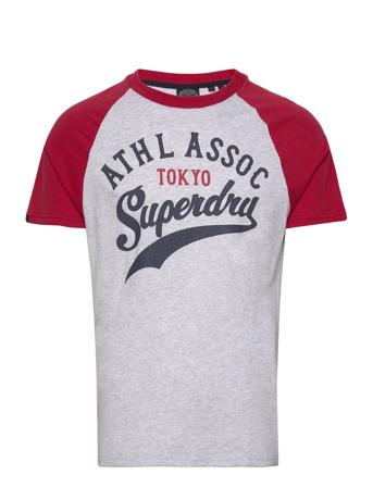 Vintage Home Run Raglan Tee Tops T-shirts Short-sleeved Multi/patterned Superdry