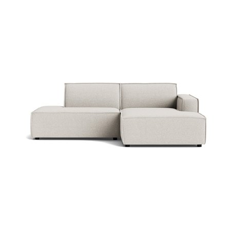 Lyon Lille Chaiselong Sofa, Højrevendt Open End - Modesto Creme - Kompakt Design 247x160x80cm - Perfekt til Små Stuer/Lejligheder