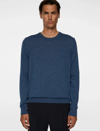 J. Lindeberg Keane Merino Crew Neck - Blue - S