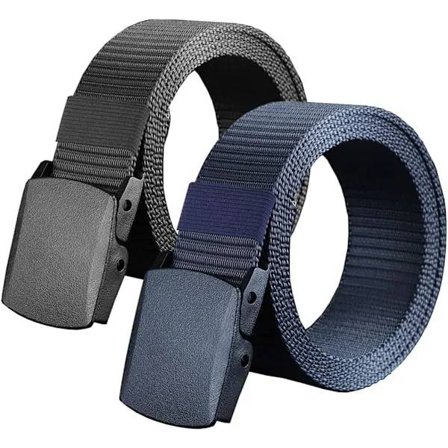 2 st Nylon Canvas Bälte för Män och Kvinnor Pendling All-match Automatiskt Spänne Bälte Utomhus, Militärt Taktiskt Bälte för Fritidssporter