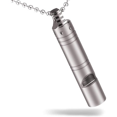 Titanium nødfløjte til udendørs brug, EDC højlydt fløjte halskæde til