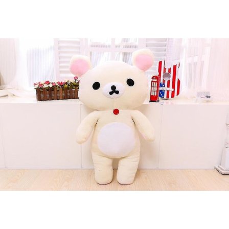 Kawaii Rilakkuma Plyslegetøj Teddybjørn Bløde Dyr Sofapuder Værelsesdekorationer Fødselsdagsgave Til Børn Julegaver (FMY) 20cm beige