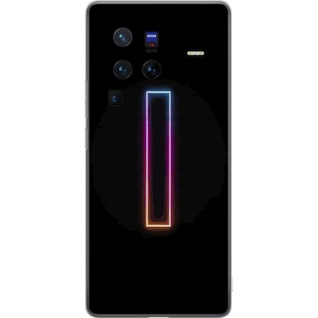 Kompatibel Mobilcover til vivo vivo X80 Pro Minimalistisk neonbogstav I i regnbuefarver mod mørk baggrund
