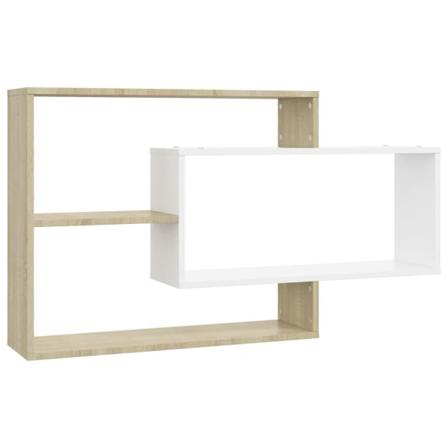 Vidaxl Vägghyllor Vit Och Sonoma-ek 104x20x58,5 Cm Konstruerat T Vit