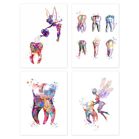 Vattenfärg Tand Elf Dekorativ Konst Kärna, 30 * 40cm Modern