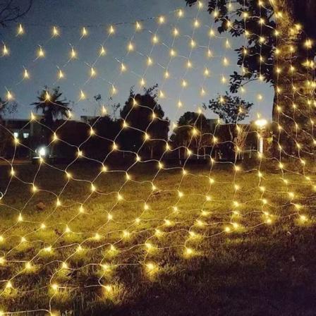 Netlys med LED, 200 LED Netlys 3M X 2M 8 Energiformer Vandtætte, Dæmpbare til Soveværelse Jul Bryllup Fest Hjem Have, Varmt Hvid