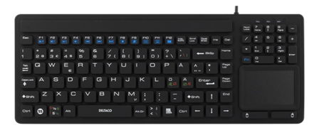 Deltaco TB-502 - tastatur - med styreplate - Pan Nordic - svart Inn-enhet