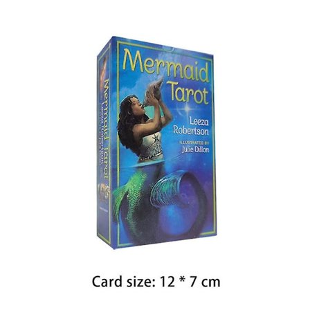 Hot Selling 12 * 7cm Tarot Mermaid Tarot Fritidsunderholdning Spilkort, Familiefester Tarot Kort Brochure Guide