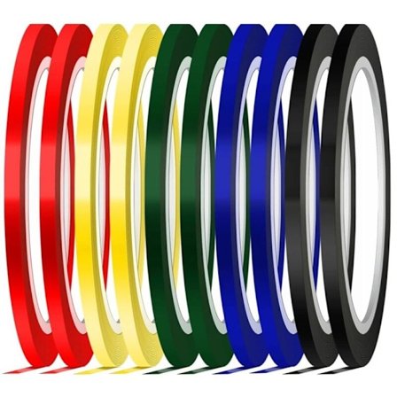 Markeringsband, 5 färger Självhäftande tejp 3mm Bredd Grafisk tejp Färgad Ad