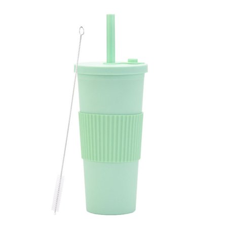 Gjenbrukbar Dobbeltlags Isolert 700ml Kopp med Sugerør Utendørs