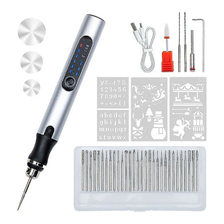 36-positions elektrisk graveringspen, kompatibel med smykker, træ, glas og stengravering
