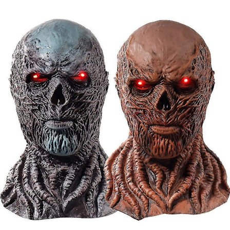 1 kpl Vecna-naamio LED-valoilla, kauhu-paholainen, täyskasvonaamari