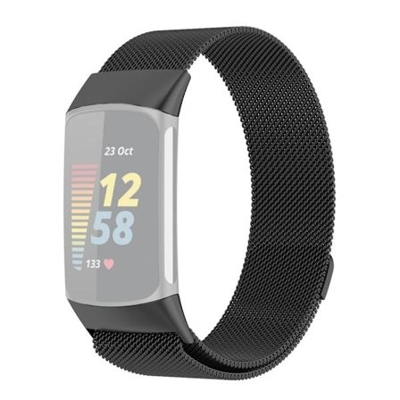 Fitbit Charge 5 JLT klockarmband i rostfritt stål - Svart