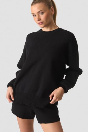 Soft Knit Oversized Crewneck Black
