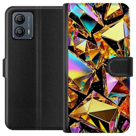Motorola Moto G53 Lompakkokotelo 3D Kulta