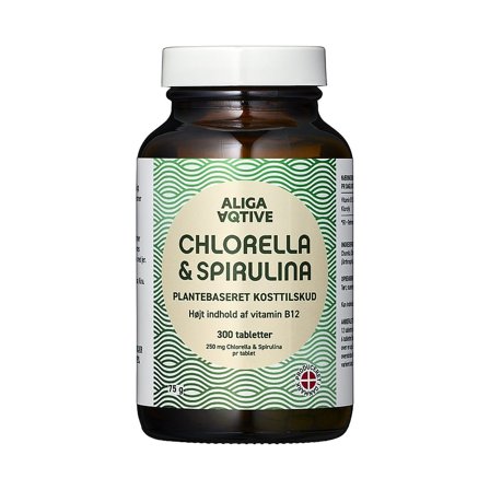 Aliga Aqtive Chlorella og Spirulina 250 mg 300 tabl., Helse & Madvarer, Ingredienser, Spirulina